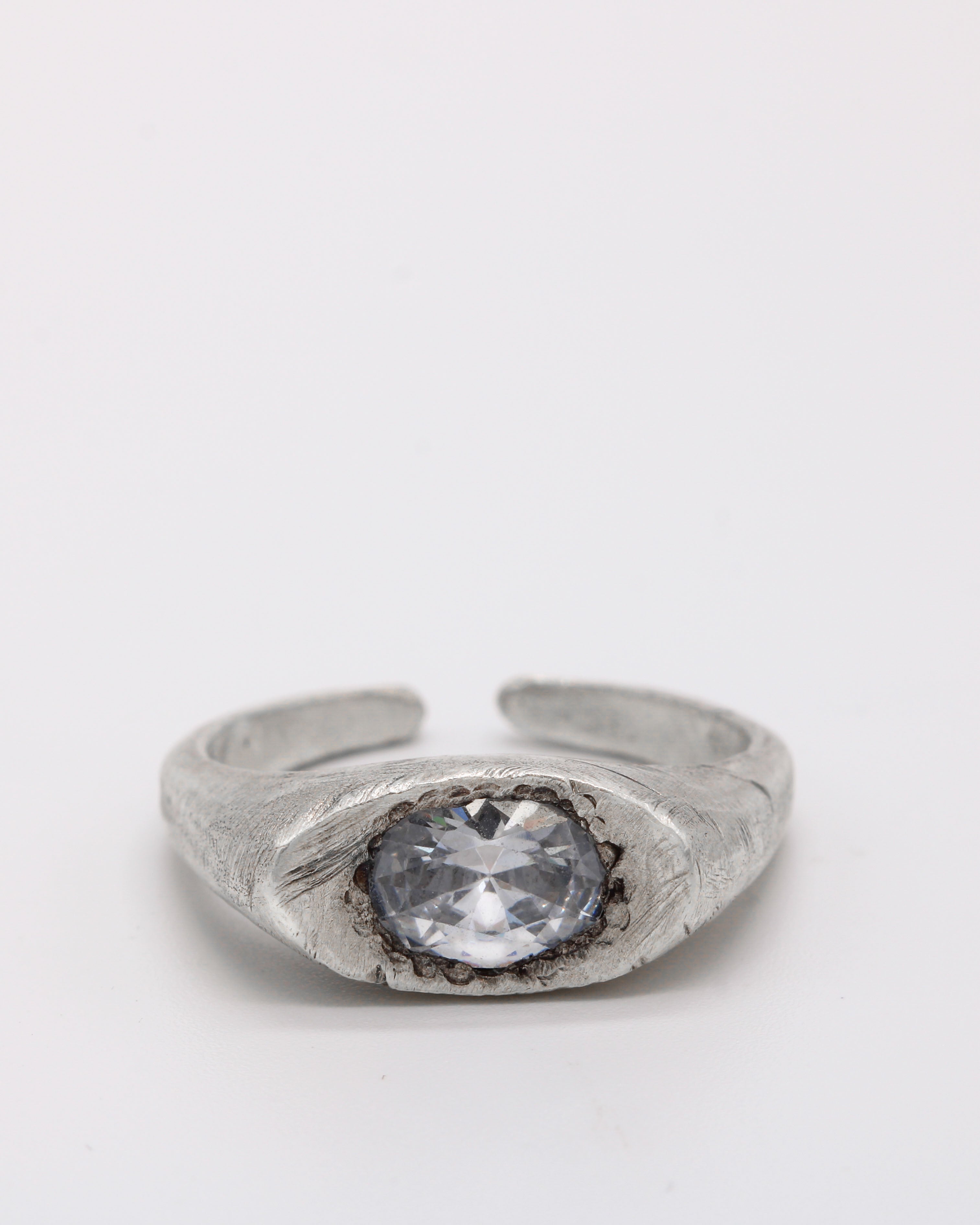 【1994】FILE 01 handmade 925 silver ring File 01 — Handmade Recycled Silver Ring with White CZ | 1994 Jewelry