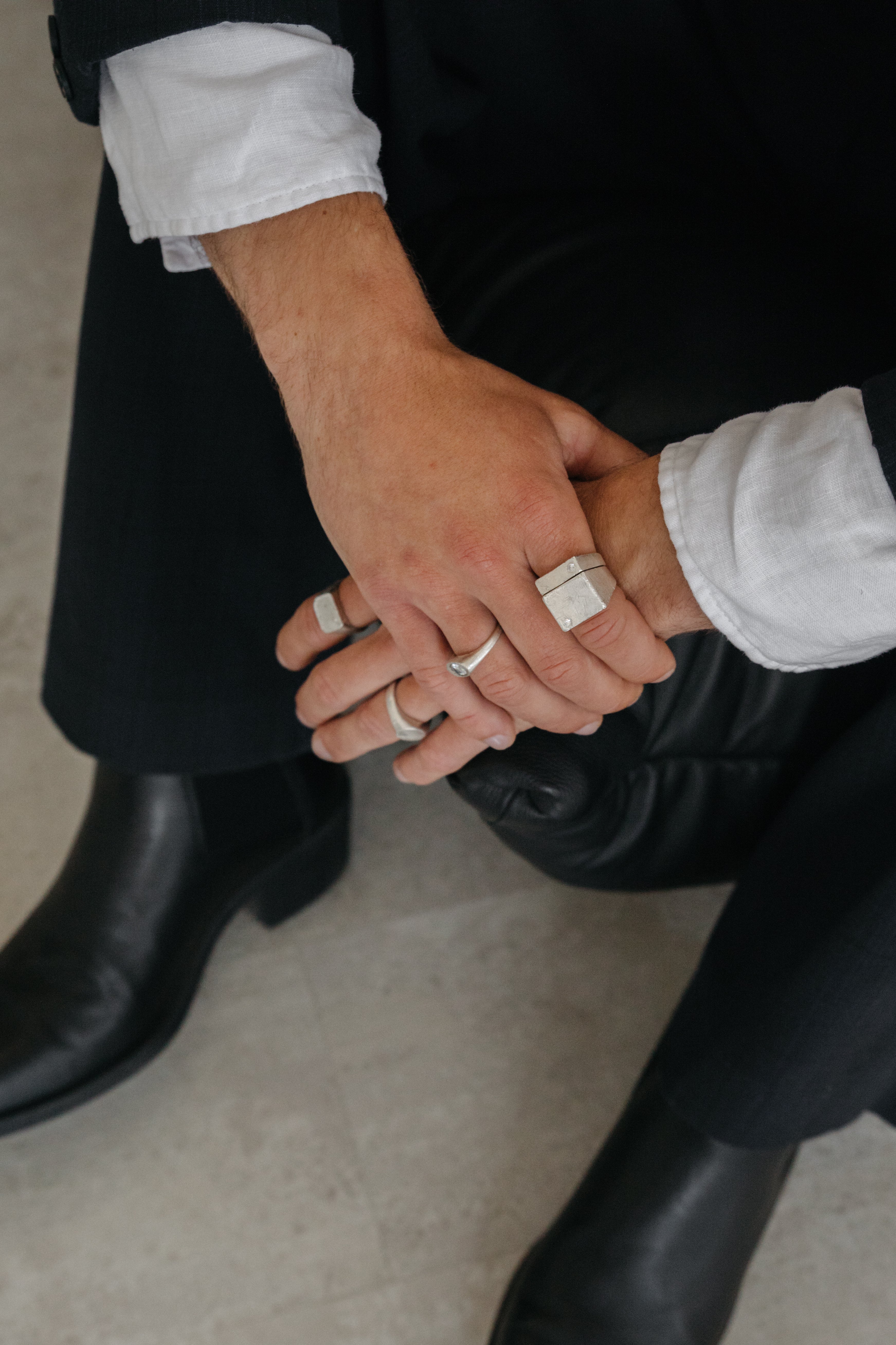 File 05 — Handmade Recycled Silver Ring with White CZ | 1994 Jewelry